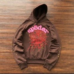 Brown Sp5der Hoodie (throw Up Offers None Lower Than 250)