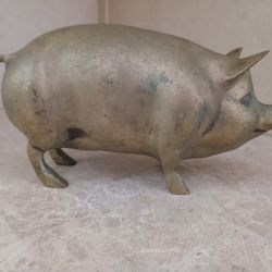 Vintage Brass Pig Home Decor 