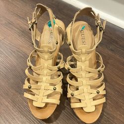 Guess leather wedges sandals Size 8
