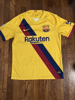BARCELONA AWAY FOOTBALL SHIRT 2019 2020 SOCCER JERSEY NIKE YELLOW MENS MEDIUM