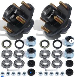 LUXTRKSTO Trailer Hubs Kit 5 Lug 4.5 for 2000Lb 5x4.5 Trailer Axle Kit Fits 1" and 1-1/16" Straight Spindle 2 Sets