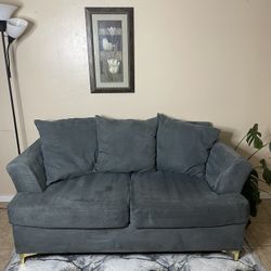 Blue Two Cushion Modern Couch 