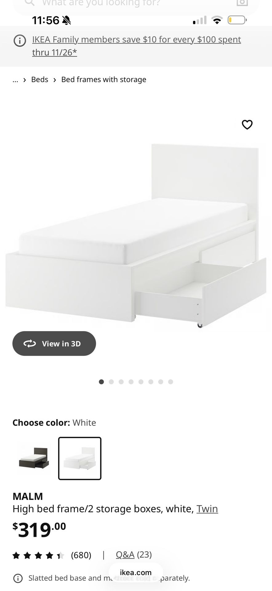 IKEA MALM twin Bed