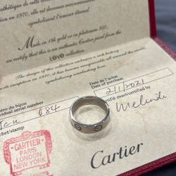Cartier Platinum Ring Love Collection
