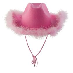 Pink fuzzy Cowboy hat 