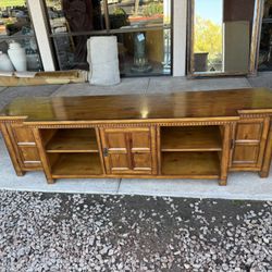 Extra long TV entertainment console, real wood! 88.5” long