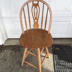 100 Percent Solid Oak Bar Stool