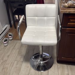 White stool office/kitchen chair.