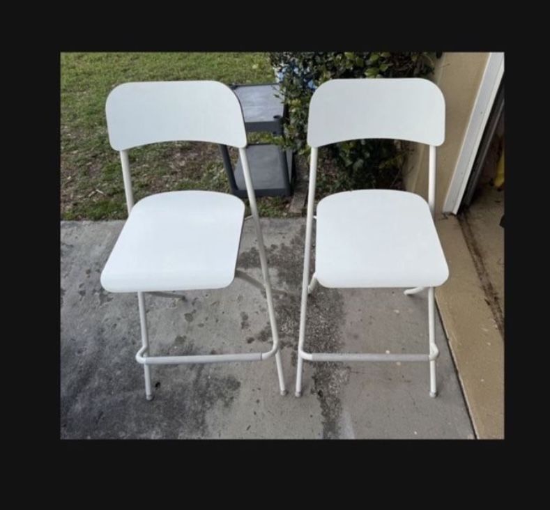 Pair Of IKEA FRANKLIN Bar stools with backrest, foldable,
