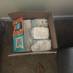 Opened Box Of Mixed Size One Diapers 204ct