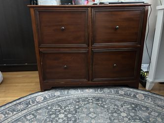 4-drawer wooden file cabinet