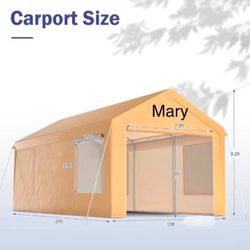 10x20 Heavy Duty Carport Canopy - Extra Large Portable Car Tent Garage with Roll-up Windows and All-Season Tarp Cover,Removable Roof &Side Walls