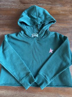 Golden Goose Star Cropped Hoodie Green
