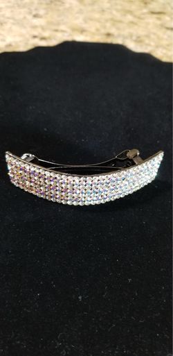 Rhinestones Snap Crystal Hair Clips Very Sturdy 4"×1"