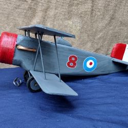 WOODEN HAND MADE WAR PLANE GRAY