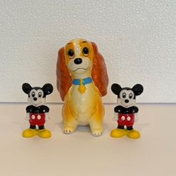 Disney Bundle Of Mickey Mouse And Lady Figures 