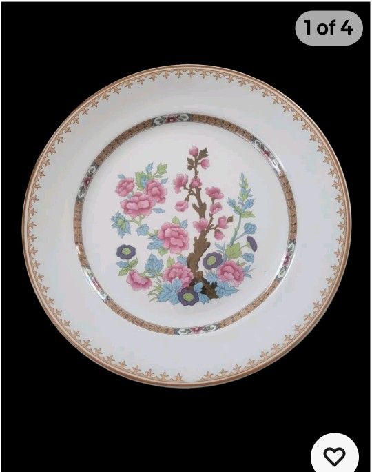 9.5" White Plate Dinner Kitchen Home Decor Dish Vintage Lotus Rorstrand Sweden