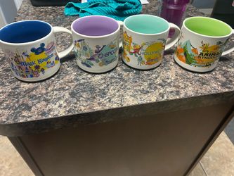 Starbucks Disney parks coffee mugs set of 4