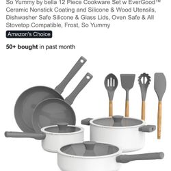 So Yummy by bella 12 Piece Cookware Set w EverGood ™ Ceramic Nonstick Coating
