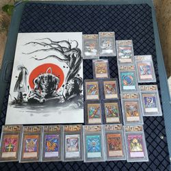 1996 1st Edition EXODIA 10/10 all 5 Cards for $500! $80 per Graded Card & $160 anime With Signature Picture Frame Yu-Gi-Oh cards all for $1300