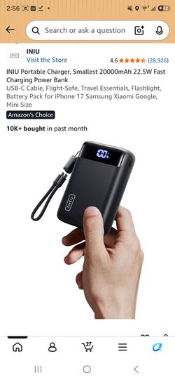 INIU 20000mAh 22.5W Portable Power Bank