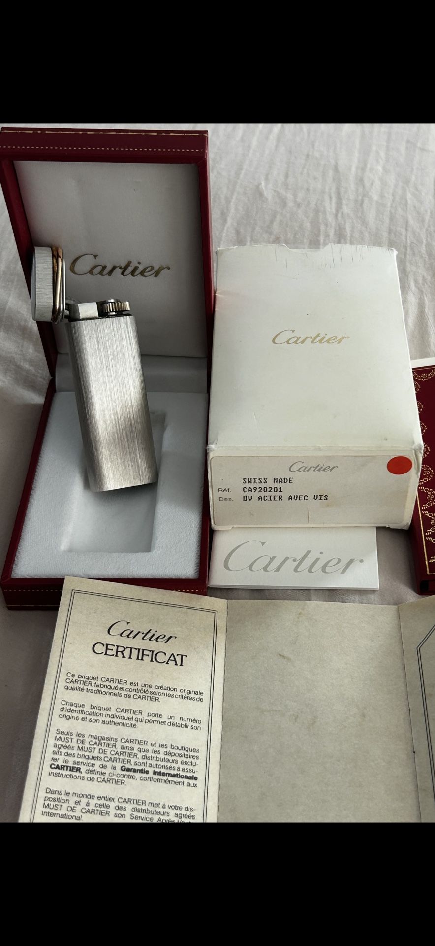 Cartier Lighter Stainless Steel Swiss Made Brand New Never Taken Out Of Box never
