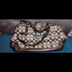 NWIOT Large AUTHENTIC COACH SIGNATURE PURSE TOTE F12643 Brown CC
