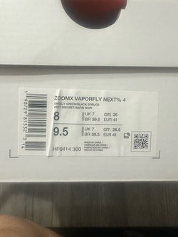 Nike ZoomX Vaporfly Next% 4 Size 8 Men
