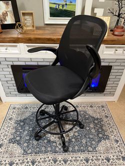 LIKE NEW**Primy Drafting Chair Tall Office Chair with Flip-up Armrests