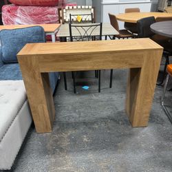 43-Inch Wood Console Table for Entryway, Light Oak Brown Small Behind Couch Sofa Table for Living Room, Farmhouse Accent Console with Wooden Base for 