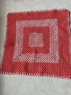 Hand crocheted lap or baby blanket. Thick. 36×36. Machine washable acrylic yarn. Smoke free, pet free, Covid free home. Public pick up only.
