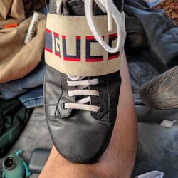 Gucci shoes red black and blue and white