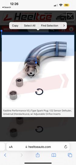 FASTLINE PERFORMANCE V3 J-TYPE SPARK PLUG / O2 SENSOR DEFOULER, UNIVERSAL (HONDA/ACURA), W/ ADJUSTABLE ORIFICE INSERTS