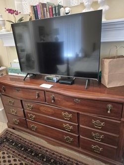 Wood Dresser with Brass Hardware