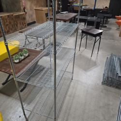 Metal Wire Rack With Adjustable Shelves