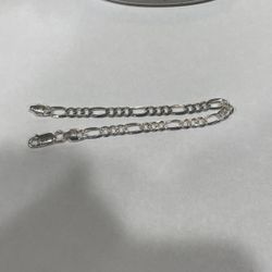 Silver 7g Figaro Bracelet 