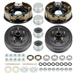 Aeagle 5 on 4.5" Bolt Circle Drum Kits w/ 10" x 2-1/4" Left and Right Self-Adjusting Electric Brake for 3,500lbs Trailer Axle