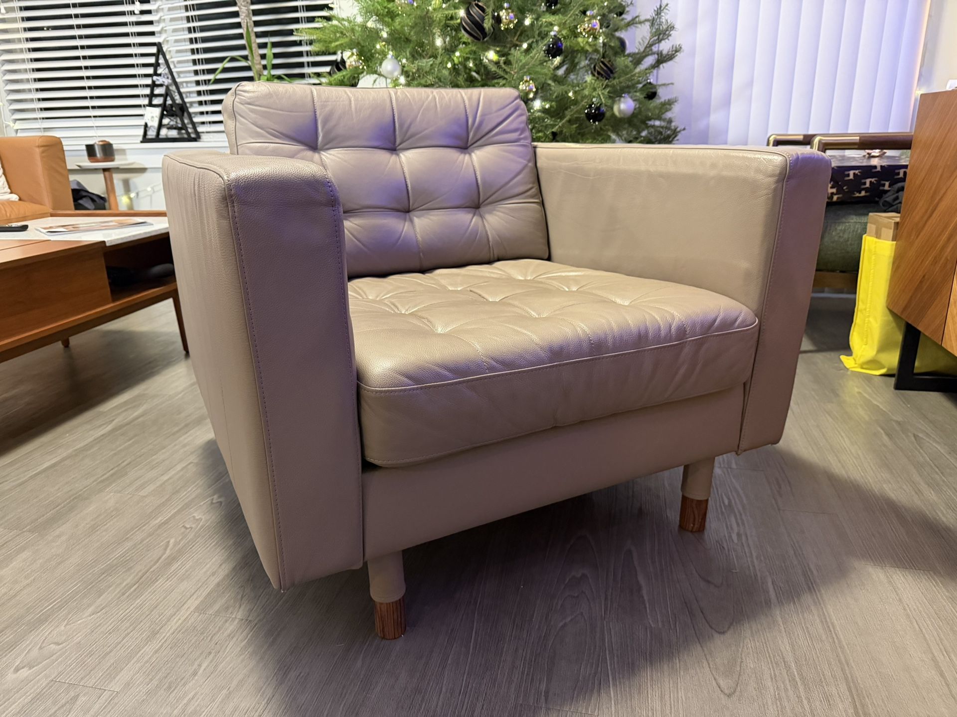 Ikea Morabo Beige Faux Leather Chair