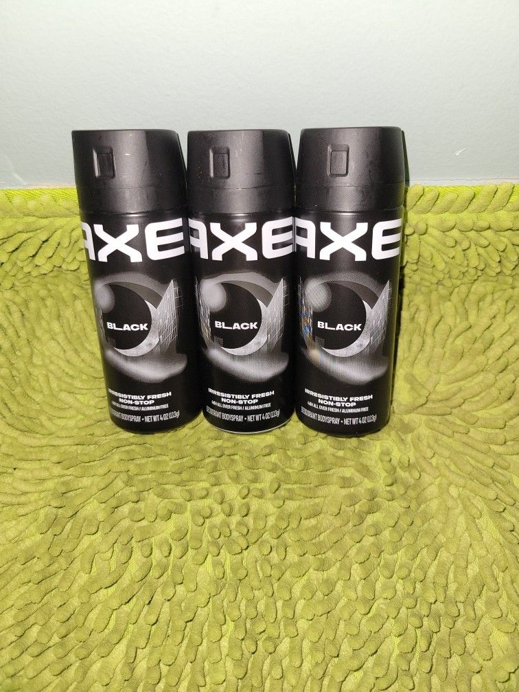 3 Axe Deodorants Spray 4oz Black