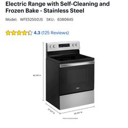 Whirlpool - 5.3 Cu. Ft. Freestanding Electric Range with Self-Cleaning and Frozen Bake - Stainless Steel
