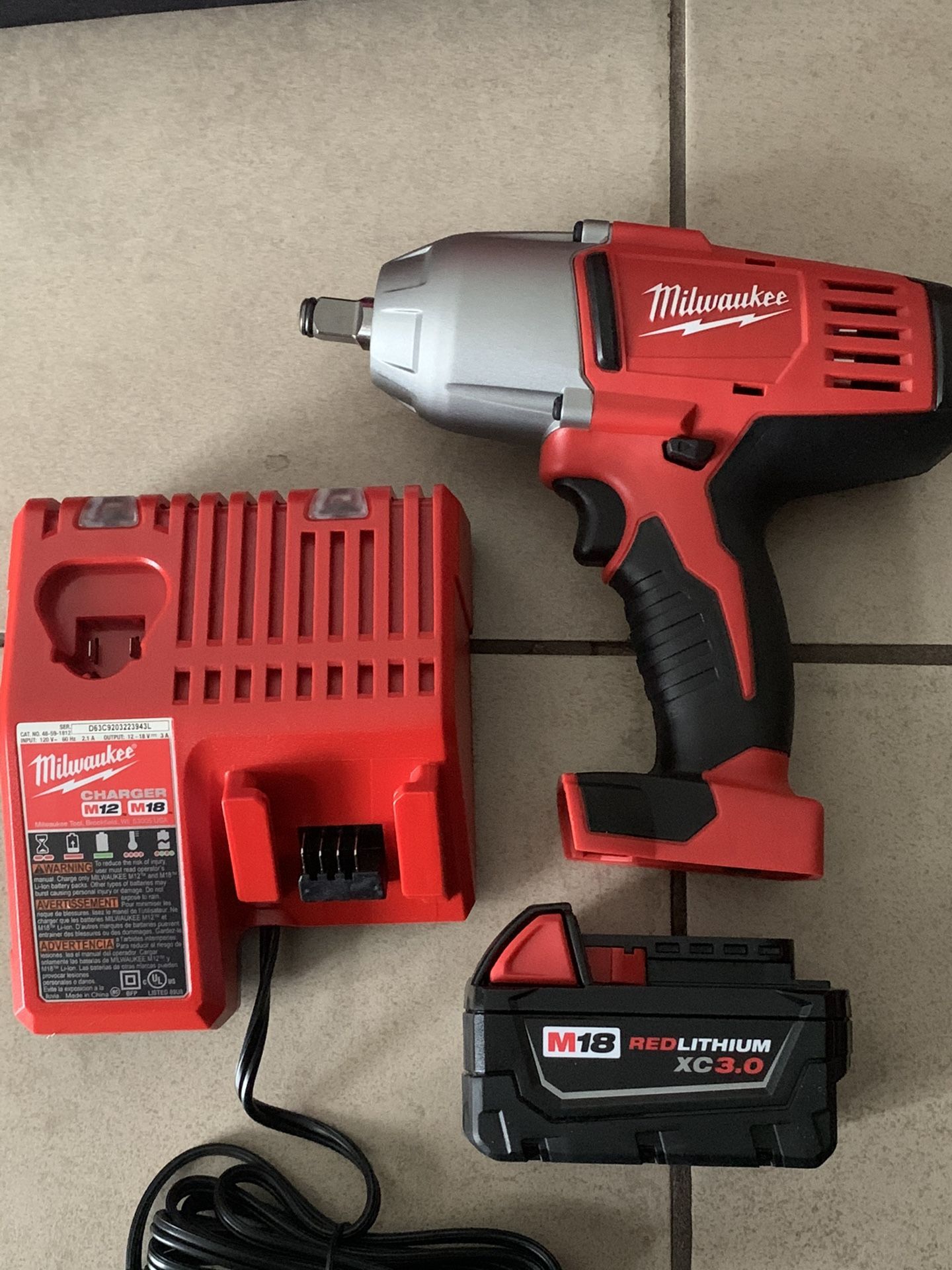 New M18 Milwaukee 1/2 Impact Battery Charger