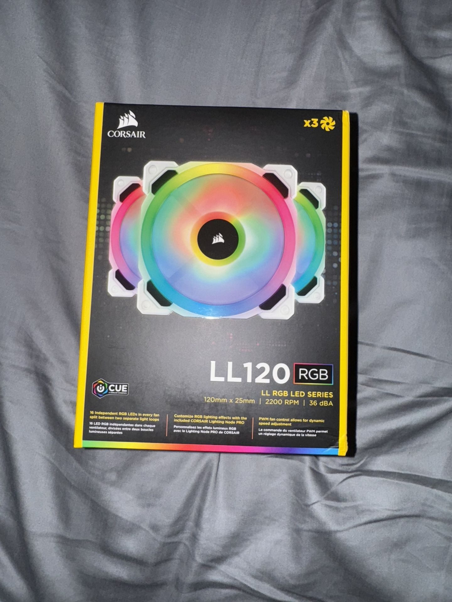 Corsair LL120 RGB Fan Kit – 3-Pack (White) – Brand New / Sealed