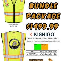 Qty 50 - Custom Safety Vests (Front/Back) Printing