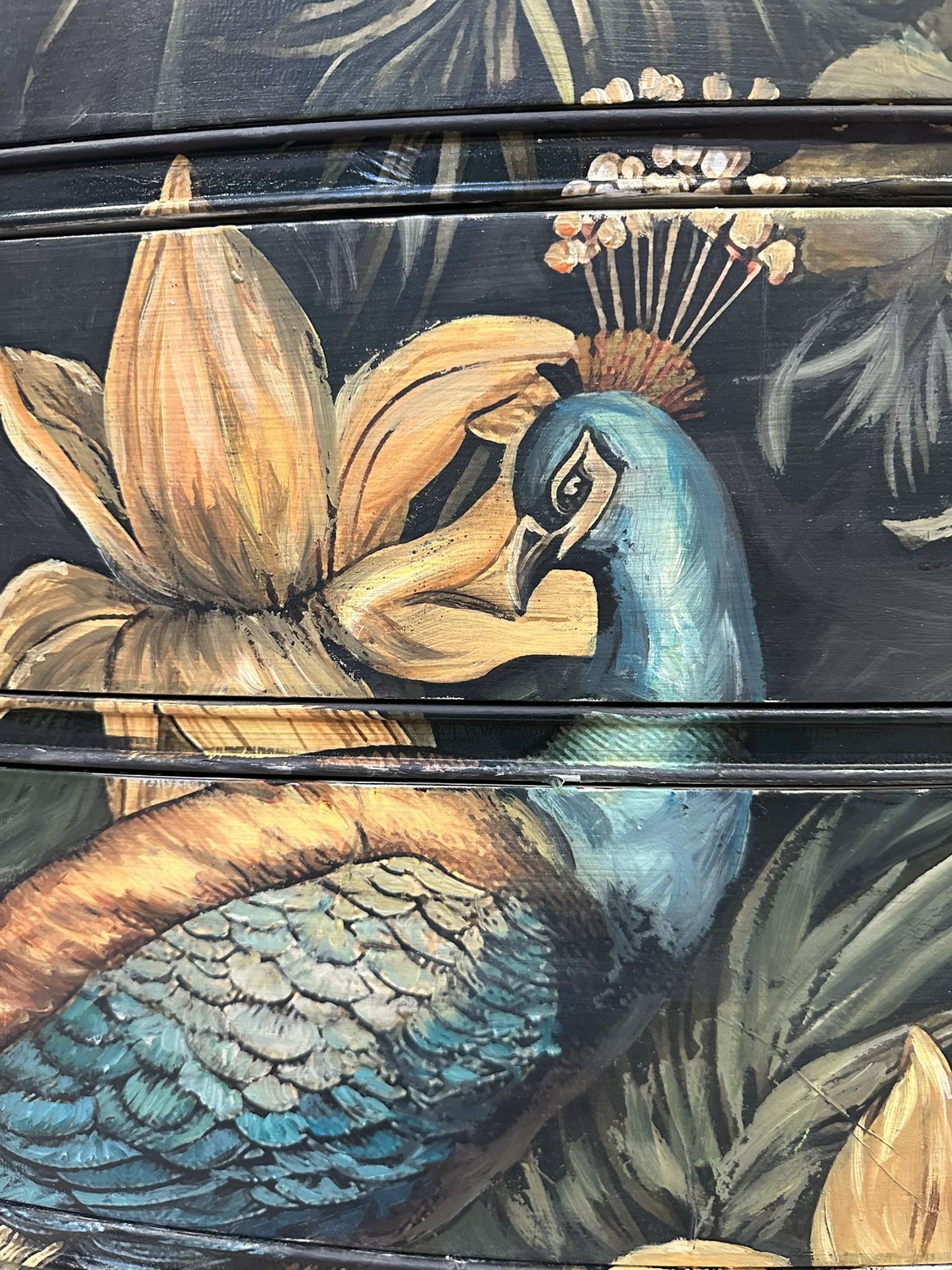 Peacock blue, gold and turquoise Dresser