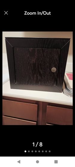 Nightstand table top cube, solid wood dark espresso/black color excellent like new...