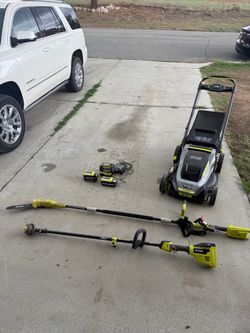 Ryobi 40V Lawn Mower, Pole Saw & String Trimmer Set
