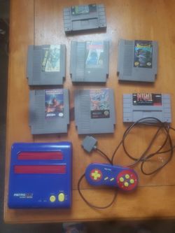 Retro console with games