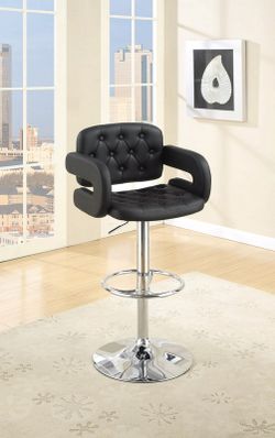2 black bar stools