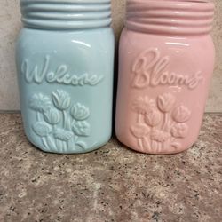 Pink And Blue Pastel Jar  Vases.