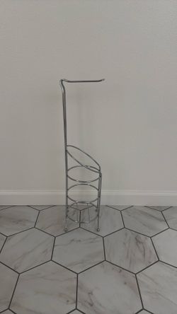 Chrome Freestanding Toilet Paper Holder Stand